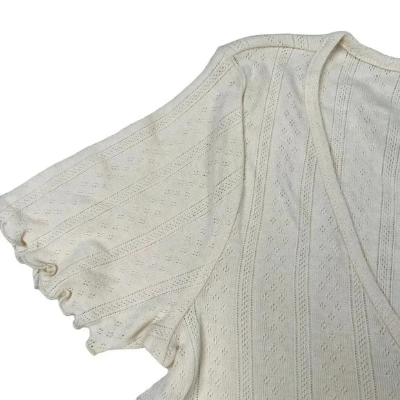 Vero Moda Short Sleeve V Neck Babydoll Style Top Birch Cream NEW Size XS - Picture 4 of 10